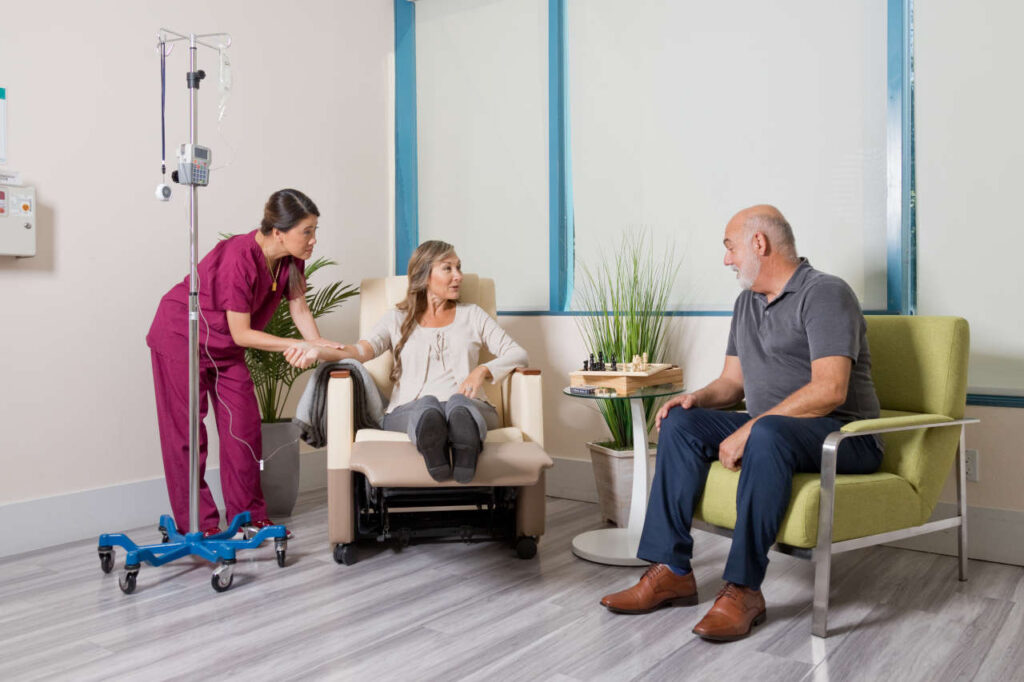 Patient and guest at the Kirkland Infusion Center