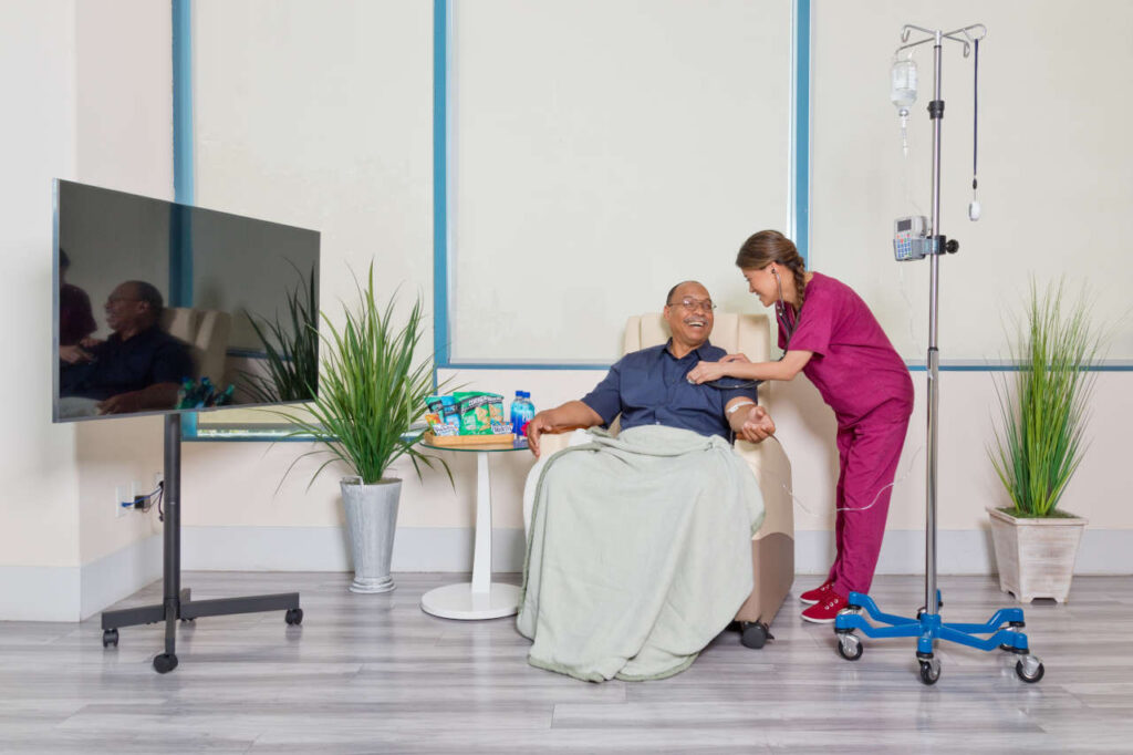Nurse and patient at the Houston Infusion Center